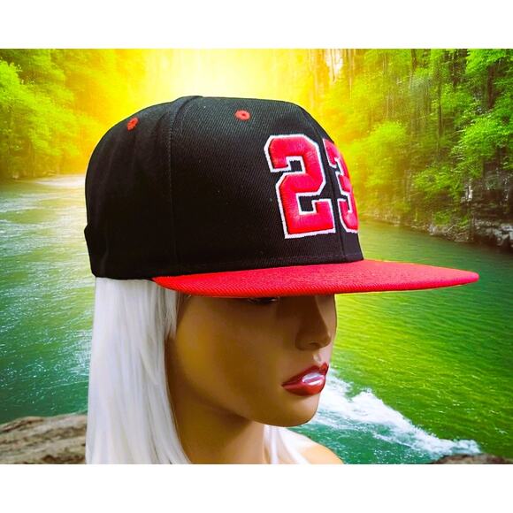 Cap Men Red & Black Chicago Bulls with #23 - Picture 5 of 9